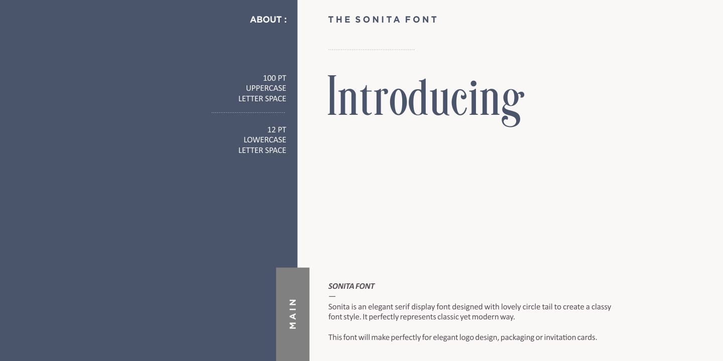 Example font Sonita #9